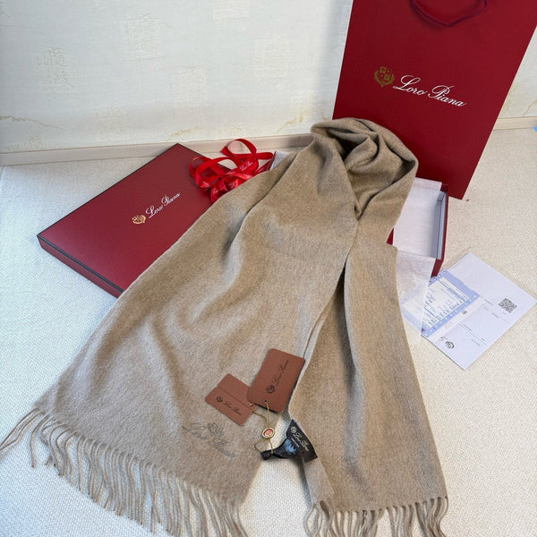 Loro Piana Long Scarf Taupe Cashmere 150415
