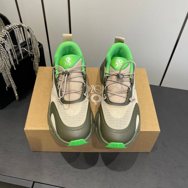 Loewe x On Cloudsolo Sneakers Khaki Green and Beige  Polyester and Mesh 533484