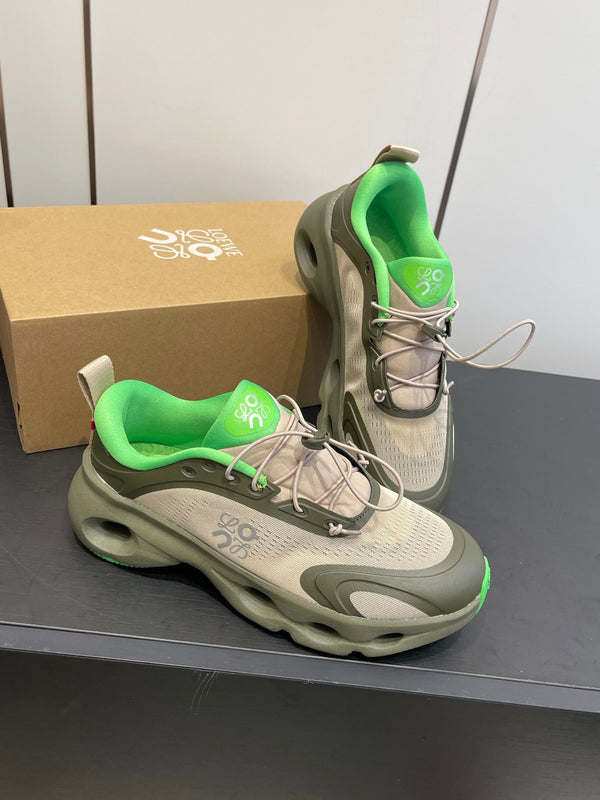 Loewe x On Cloudsolo Sneakers Khaki Green and Beige  Polyester and Mesh 533484