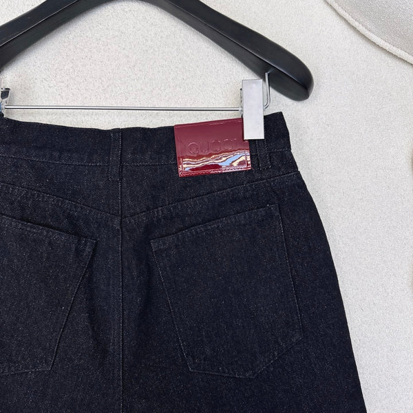 Gucci 25 Denim Short Dark Blue Cotton 596440
