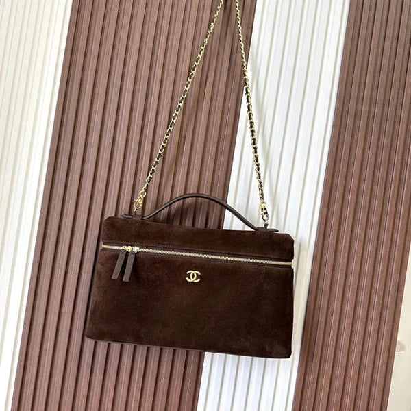 CC 2026 Vanity Bag 28CM With Chain Suede Leather
