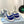PRA DOWNTOWN PERFORATED SNEAKERS WHITE AND COBALT CALFSKIN