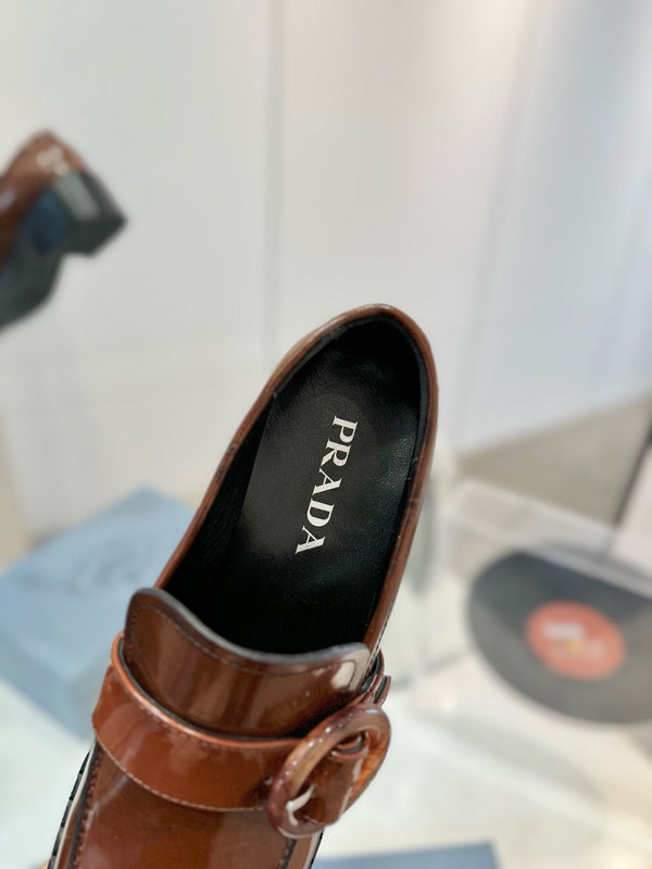 Prad 26s Heeled Loafers Brown Brushed Leather 941518