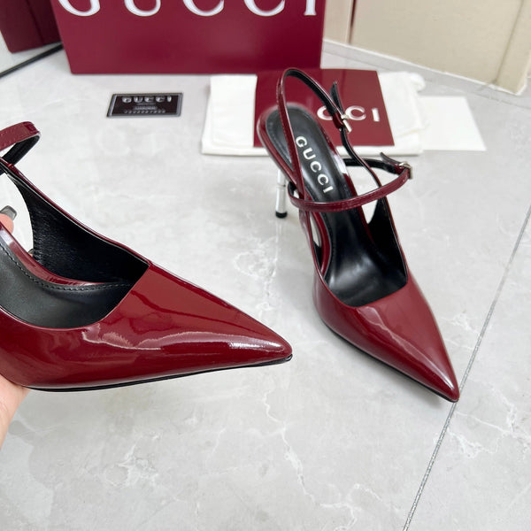 GC 25 Heeled 95mm Slingback Pump Red Patent Leather 293868