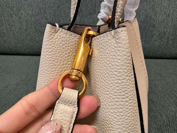 VALENTINO small 19 handbag beige calfskin 538536