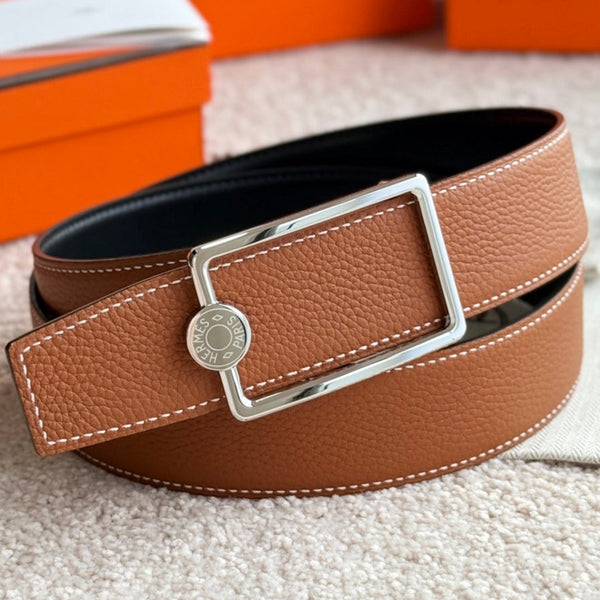 HM Oscar Buckle Belt 38mm Brown Black Leather 187557