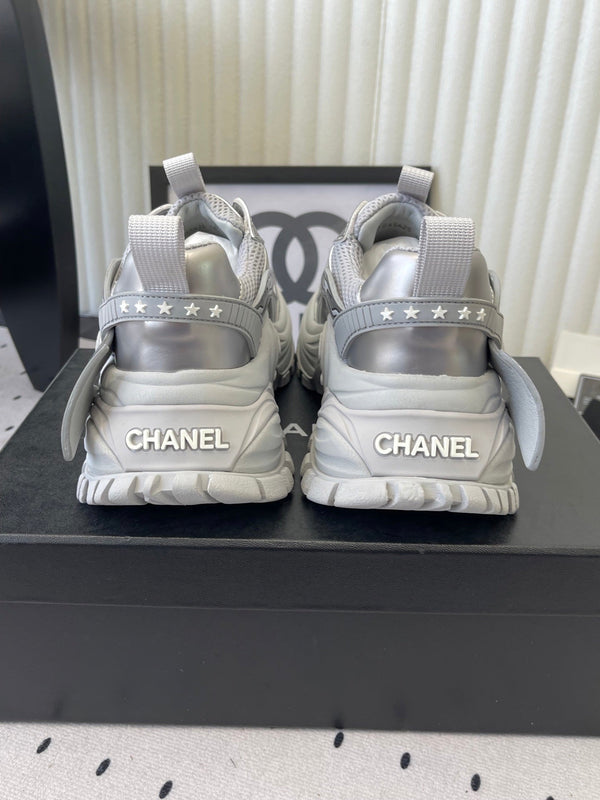 CC Platform Sneakers Sliver Mesh Rubber 611801