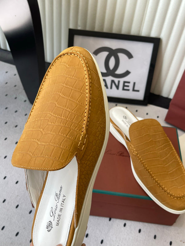 LP 26s Mule Loafers Tan Brown Crocodile-Embossed Leather 892431
