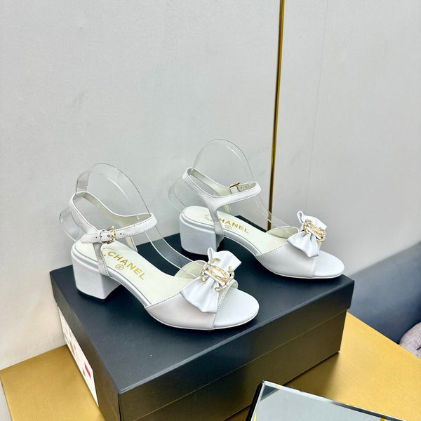 cc 25 bow sandal 50mm white sheepskin 238485