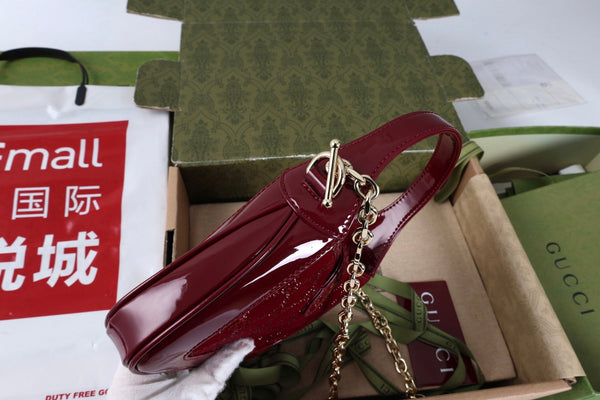 GG Jackie 1961 Mini Bag 19cm Red Patent Leather Crystals