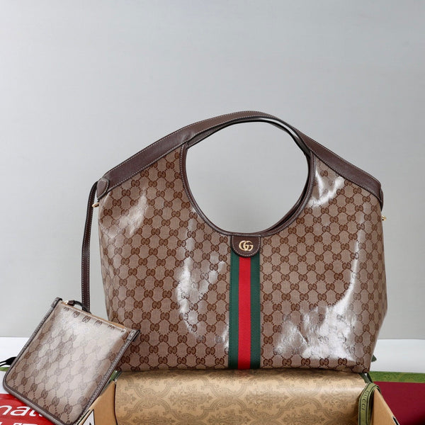 GG 26s Giglio Large Tote Bag 60cm Sand Brown Coated Canvas