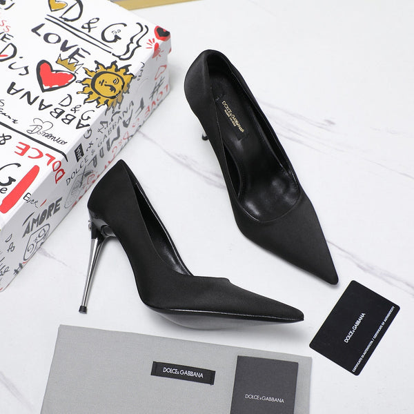 DC Pointed Pumps Black Sheepskin 289694