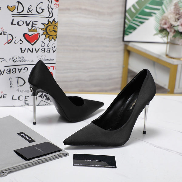 DC Pointed Pumps Black Sheepskin 289694