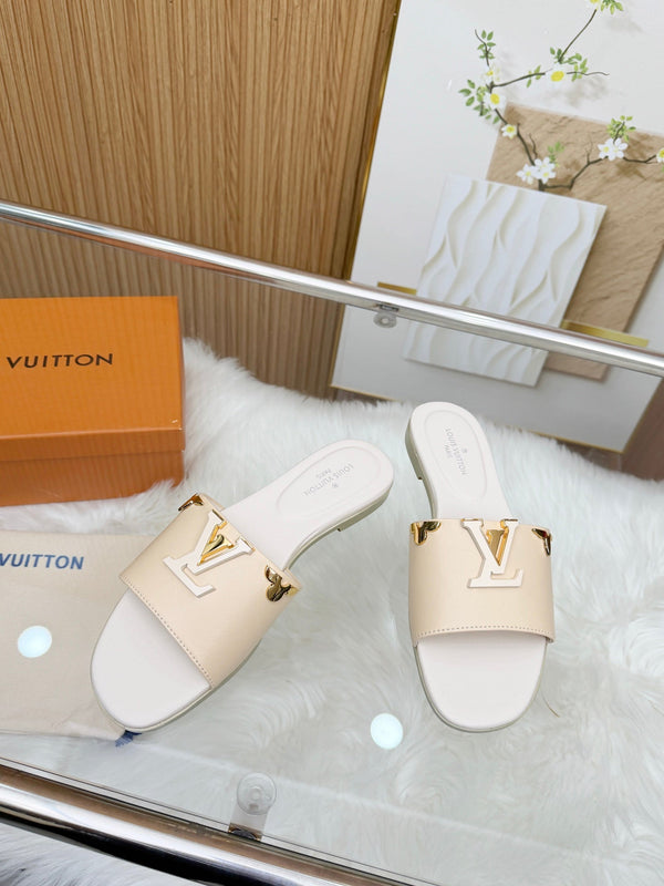 LV Mare Flat Mule Light Beige Sheepskin