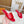 LV Mare Flat Mule Red Rose Sheepskin
