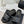 THICK SOLE WEDGE SLIPPERS IN BLACK MIX WHITE CALFSKIN