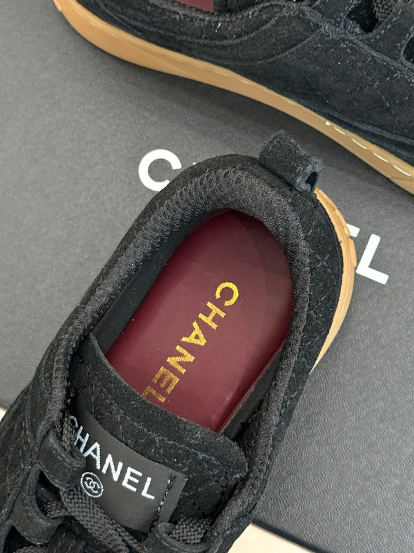 CC Casual Sports Shoes Black Diamond Pattern Suede 920476