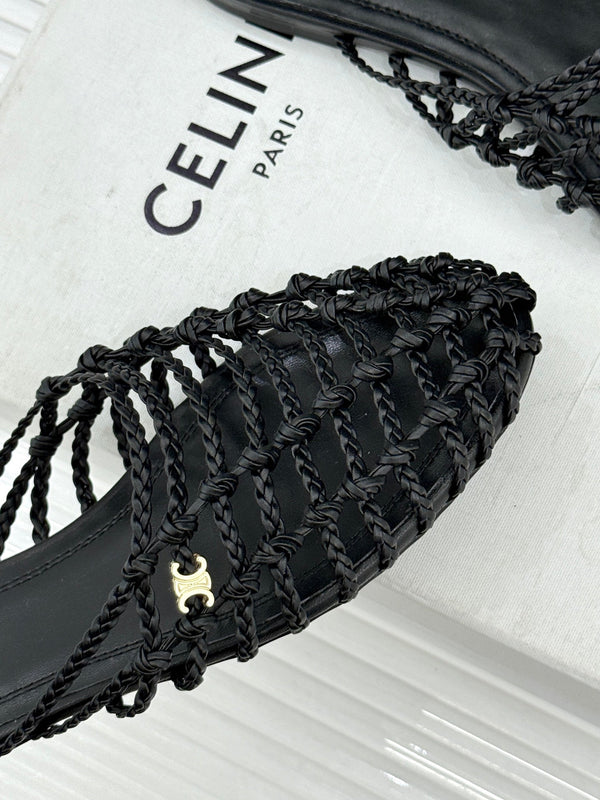 CE 26s Scoobie Braided Mules Black Lambskin 991451