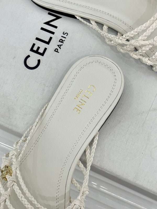 CE 26s Scoobie Braided Mules White Lambskin 991452