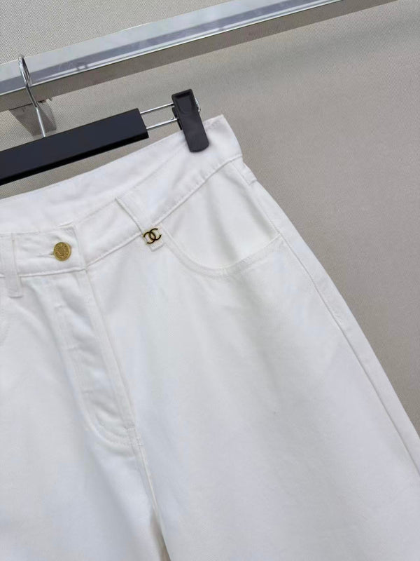 CC 26s Wide-Leg Pants White Denim 407867