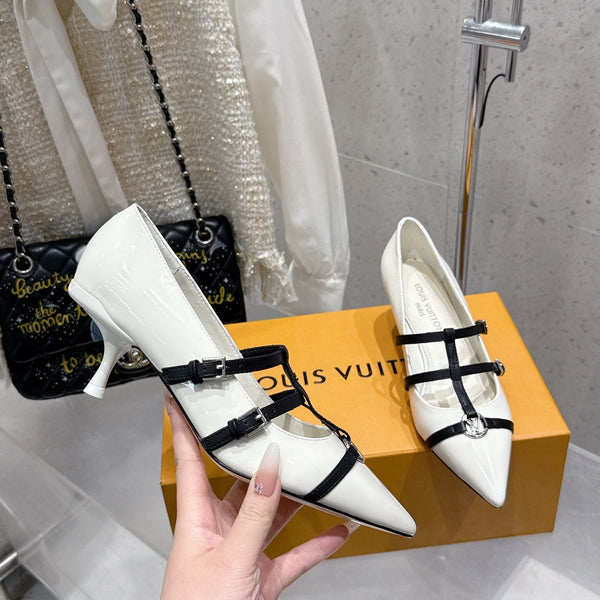LV 6AM Slingback 4.5cm White Calfskin 610731