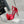 DC Flower High Heel Sandals 105mm Red Satin & Sheepskin 359506