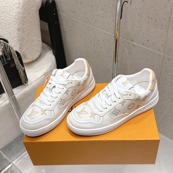LV Stadium Sneaker White Cream Denim Cowhide 610789