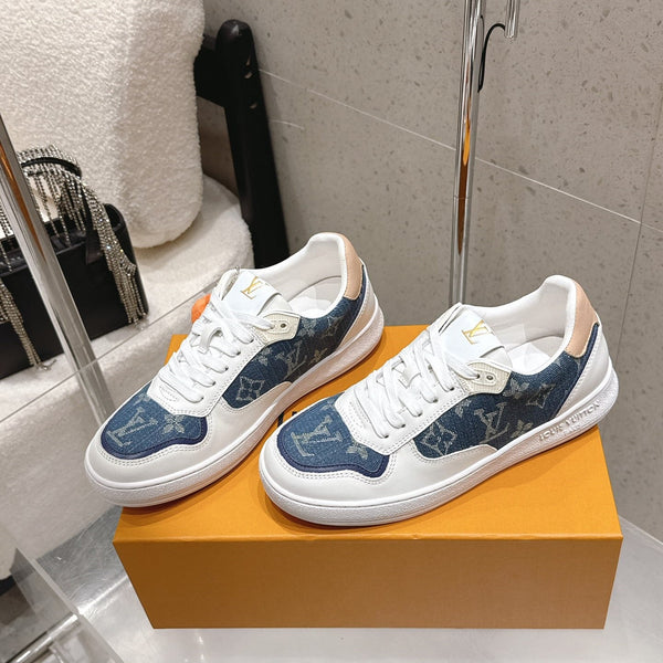 LV Stadium Sneaker White Blue Denim Cowhide 610790