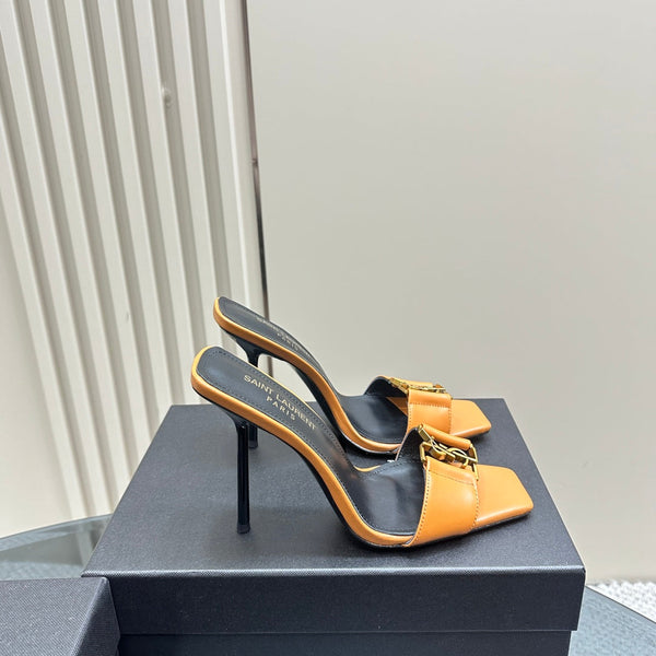 SL BABYLONE SLIDE PUMPS 115 MERIGOLD CALFSKIN