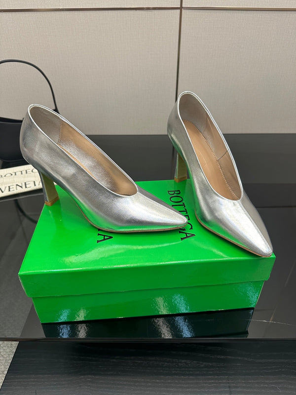 BV Pump 90mm Sliver Calfskin 427646