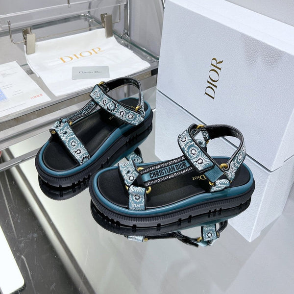 CD D-Wave Sandal In Blue Black Cowhide 100763