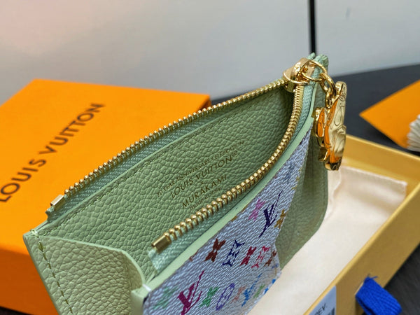 LV x TM ROMY Wallet Green Gold Leather 329890