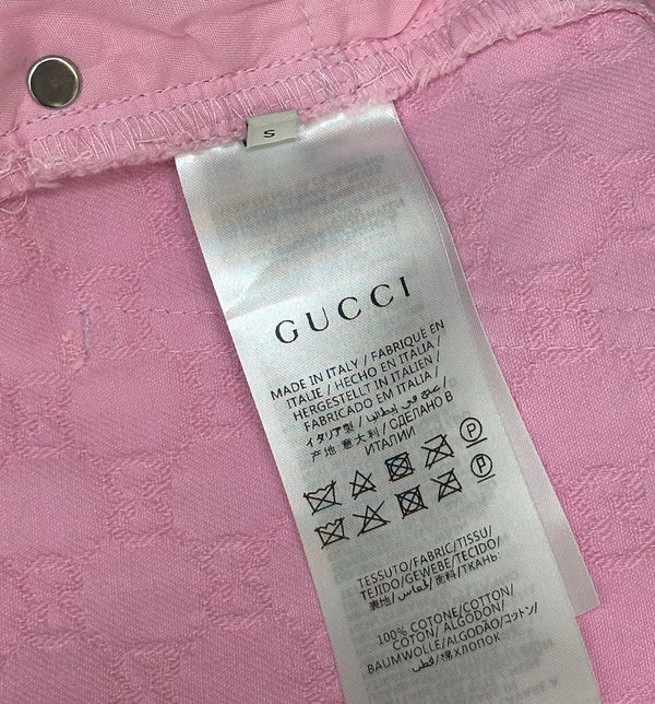 GG 26s Jacquard Straight Leg Shorts Hot Pink Denim 363930
