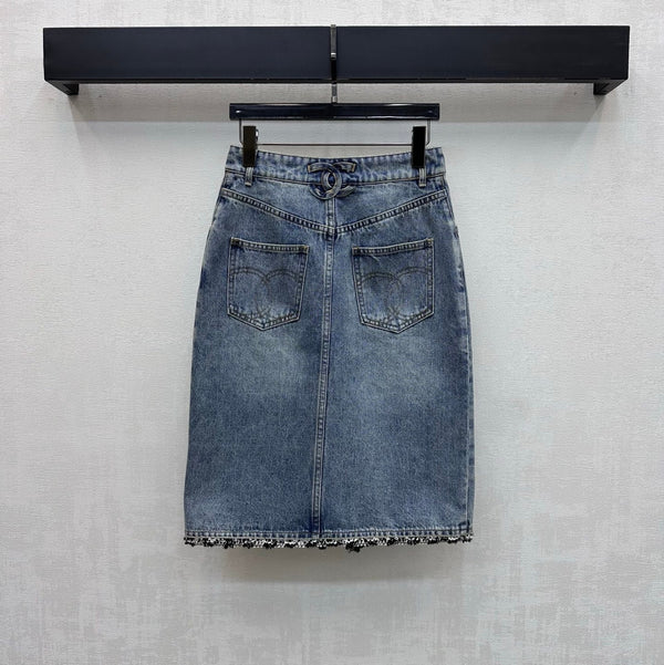CC 26s Patchwork Midi Skirt Blue Denim 363947