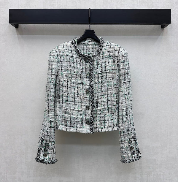 CC 26s Jacket White Black Green Tweed 407415