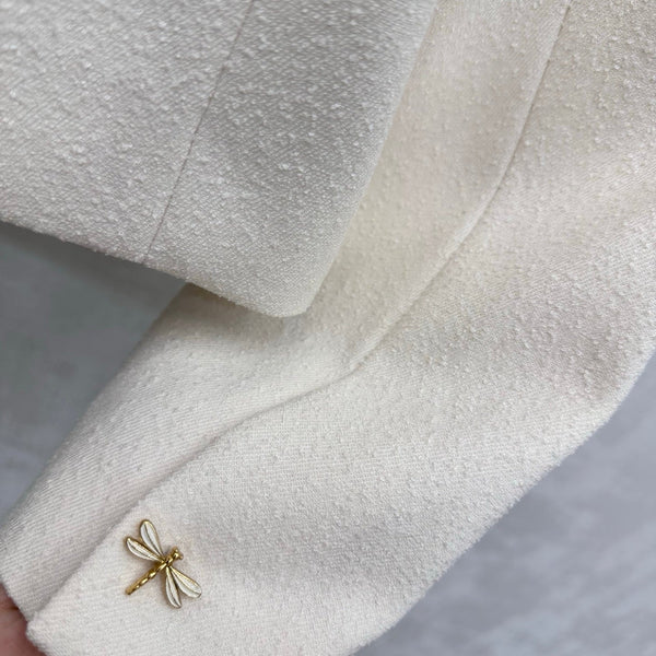 CD 26s Collarless Jacket Star Buttons Patch Pockets White Polyester Viscose Polyamide 427633