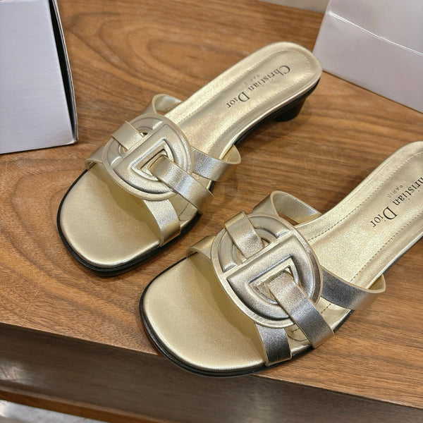 CD 26s D-Club Slides 4.5cm Gold Calfskin 998651