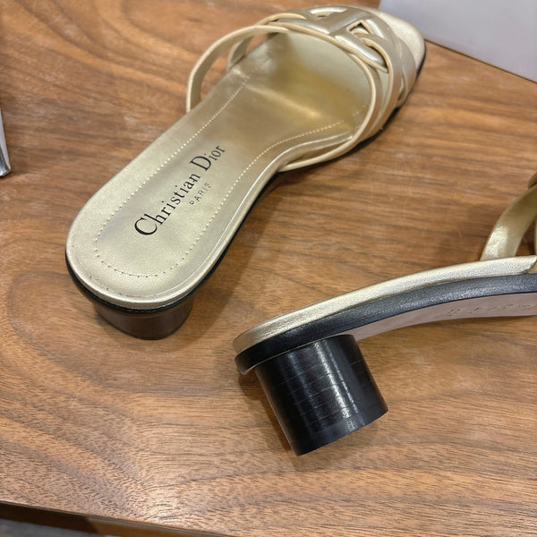 CD 26s D-Club Slides 4.5cm Gold Calfskin 998651