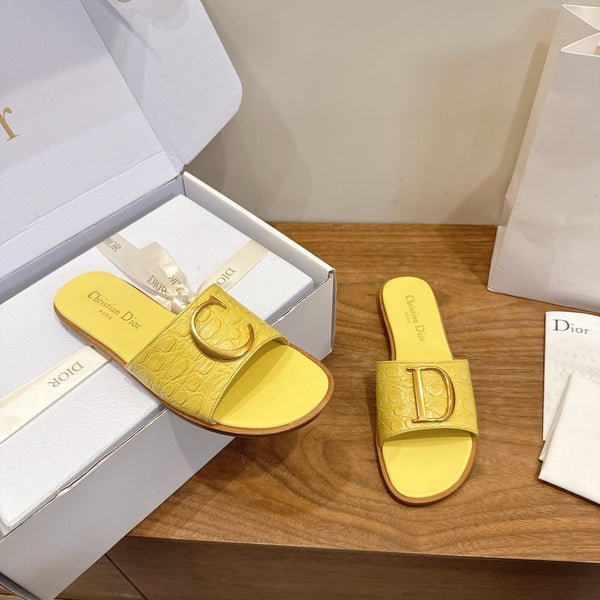 CD 26s Montaigne Slides Yellow Alligator – Effect Leather 998814