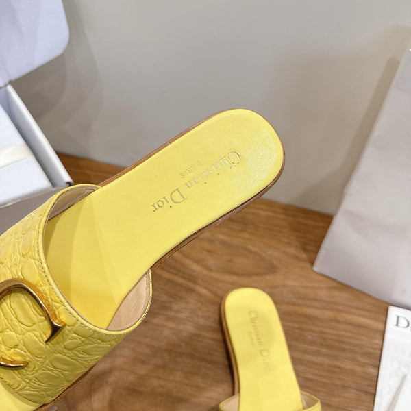 CD 26s Montaigne Slides Yellow Alligator – Effect Leather 998814