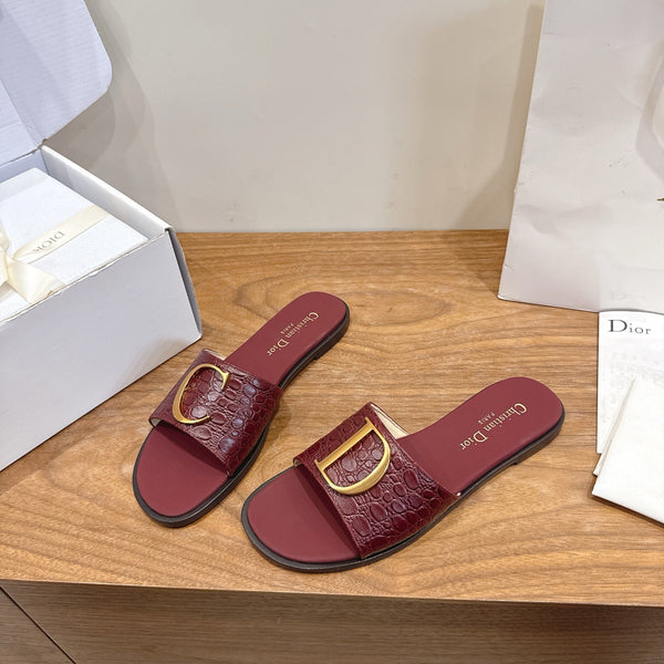 CD 26s Montaigne Slides Burgundy Alligator – Effect Leather 998815