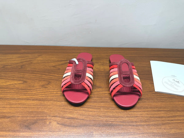 HM Noria Sandals Burugndy Colorful Suede 849480