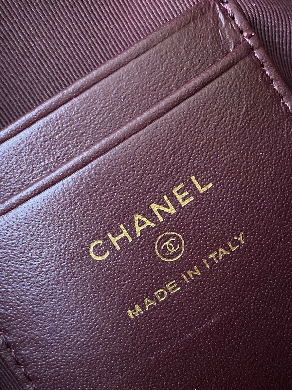 CC 25A Clutch With Chain 18cm Black Grained Calfskin