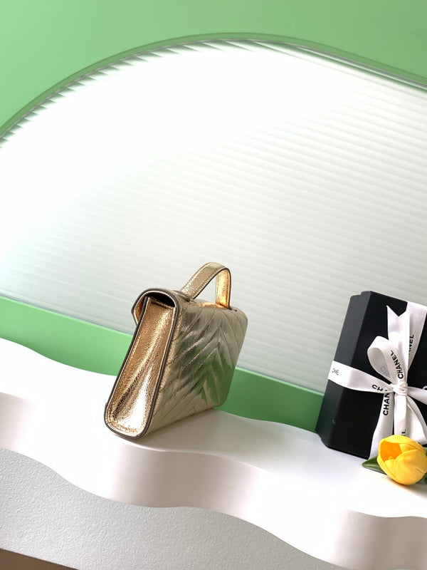 CC 26X Handbag 26cm Metallic Gold Calfskin