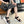 CHLOÉ NAMA WEDGE SANDALS IN BLACK FABRIC AND WHITE RUBBER