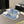 dad sandal mule striped ocean blue white fabric calfskin