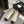 ballet flat white gold tweed black grosgrain