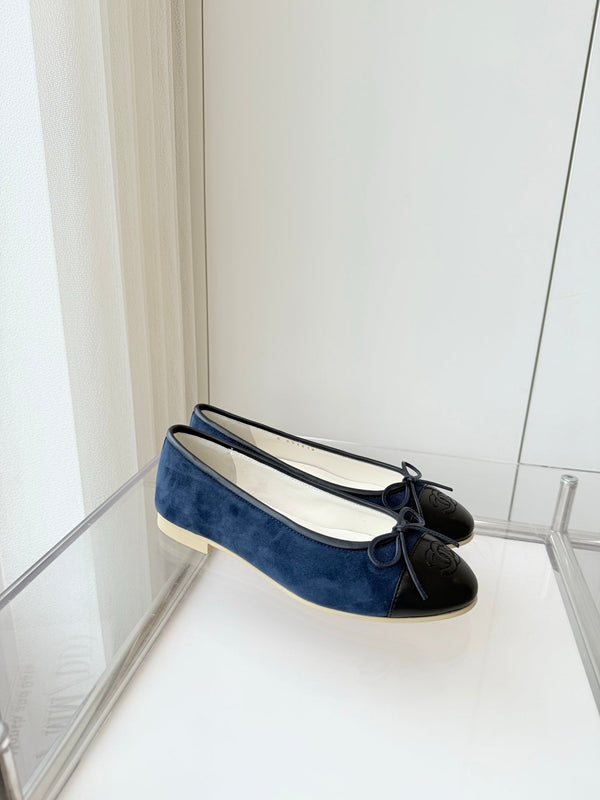 CC Ballet Flat Navy Blue Suede 238766