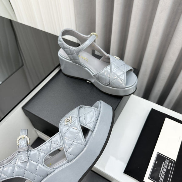 high heel sandals grey lambskin 95