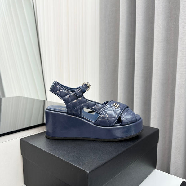 high heel sandals blue lambskin 95
